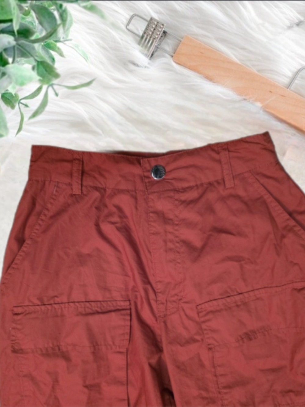 Y2K Rachel Paige Gorcore Utility Cargo Jogger Parachute Pant In Rust - Picture 8 of 10